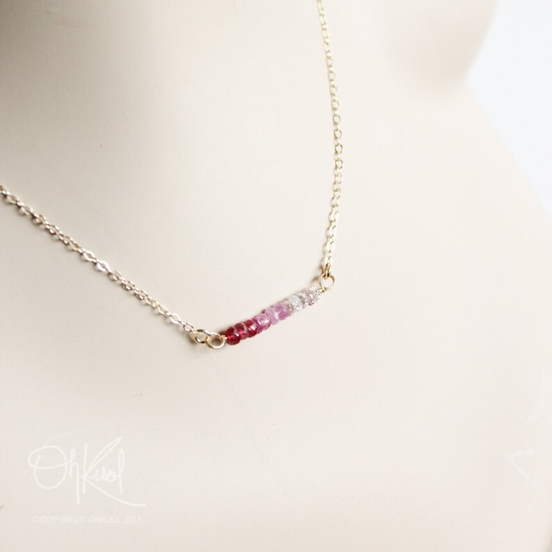 Pink Ombre Carved Stone Beaded Necklace main image 0