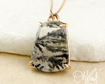 Natural Dendritic Quartz Necklace, Dendrite Quartz Pendant, One of a Kind