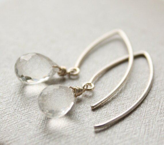 Items similar to Crystal Drop Earrings Sterling Silver filled