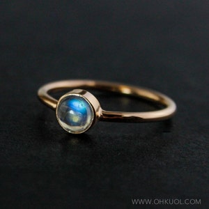 Rainbow Moonstone Ring, Dainty Ring, June Birthstone, Silver, Gold, Rose Gold