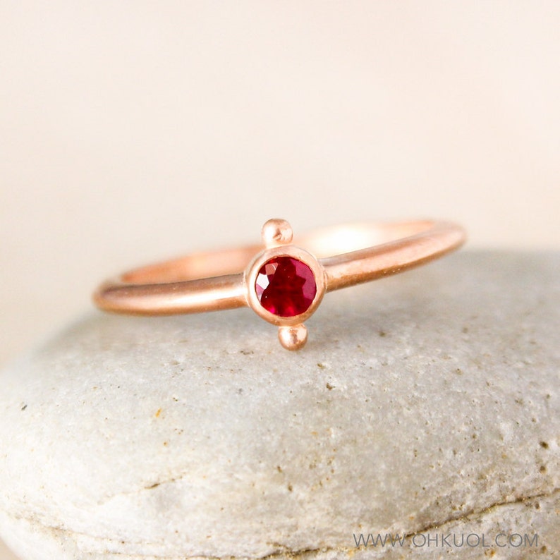 Simple Dainty Birthstone Ring Dainty Stacking Ring Sentimental Ring Choose Your Stone