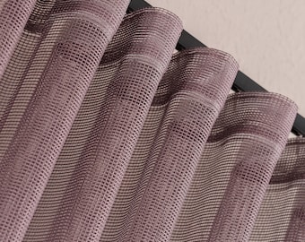 Lavender Semi Sheer Curtains With Grommets, Floor-Length Drapes, Custom Size Living Room & Bedroom Curtains, Elegant Mesh Panels, Home Decor