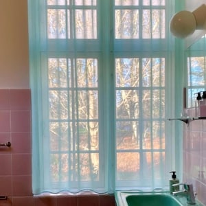 Cortina plisada extra ancha transparente de poliéster con aspecto de lino, cortinas largas personalizadas para sala de estar, dormitorio y puertas corredizas de patio.