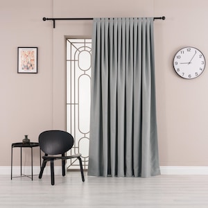 Blackout Custom Tab Top Linen Curtains, Made to Order Drapes Panels, 31 Color Options for Living Room, Bedroom, All Room Decor