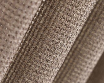 Minimalist Brown Mesh Curtains, Window Curtains For Living Room & Bedroom, Grommet Top Voile Panels, Single Panel Drapes, Boho Home Decor