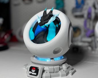 Mega Charizard X LED pod with optional Graded card holder
