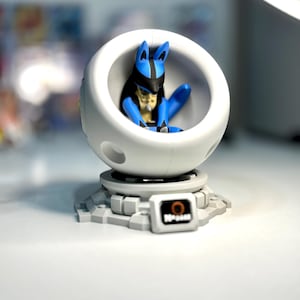 Lucario in a healing pod with 12 color LEDs high quality premium print