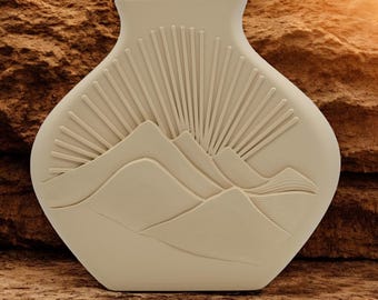 3D Printed Sunrise Vase: Modern Home Decor, Dried Flower Holder