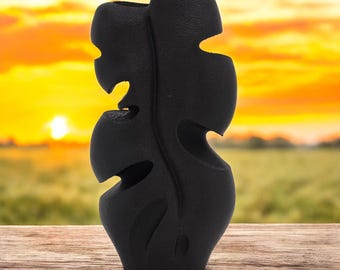3D Printed Shadow Leaf Vase: Modern Dried Flower Holder
