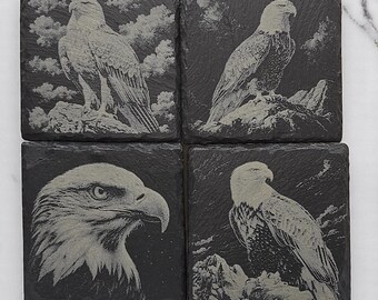 Lasergraverad American Eagle skifferunderlägg: Patriotisk heminredning