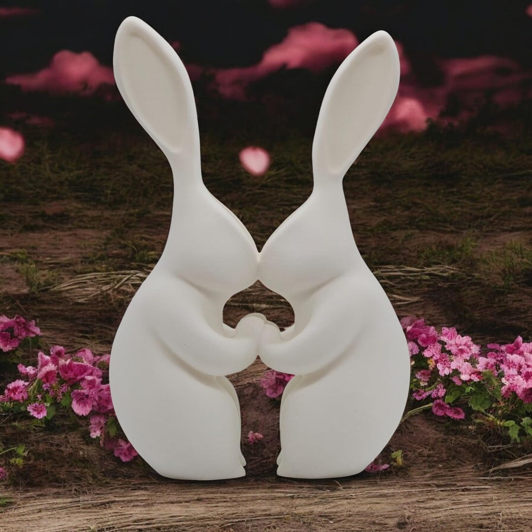 3D Printed Rabbits Vase: Whimsical Dried Flower Display - Etsy