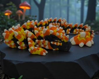 Dragón de maíz dulce, juguete antiestrés impreso en 3D, decoración de Halloween