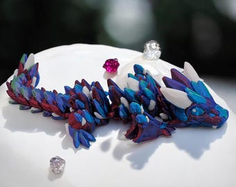 3D Printed Gemstone Dragon Fidget Toy: Dragon Lover Gift