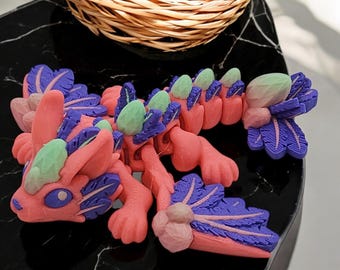 3D Printed Tiny Bunny Dragon Fidget Toy: Multi-Color Collectible