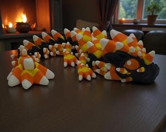 Dragón de caramelo de maíz, juguete antiestrés, coleccionable impreso en 3D