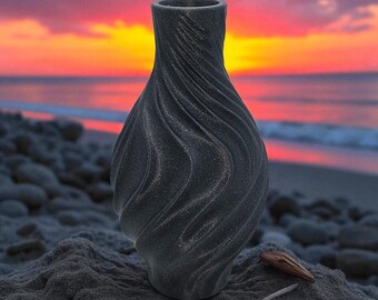 Jarrón espiral impreso en 3D: centro de mesa moderno, soporte para flores secas