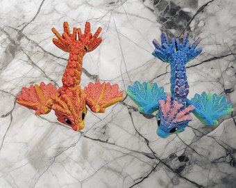 3D Printed Flying Wyvern Fidget Toy: Multi-Color Dragon Desk Decor