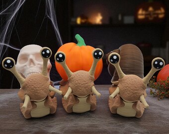 3D Printed Articulated Snail Fidget Toy: Multi-Color Stress Relief