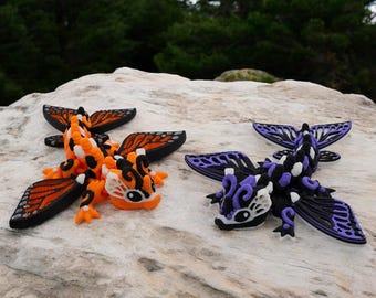 3D Printed Articulated Butterfly Dragon: Multi-Color Fidget Toy