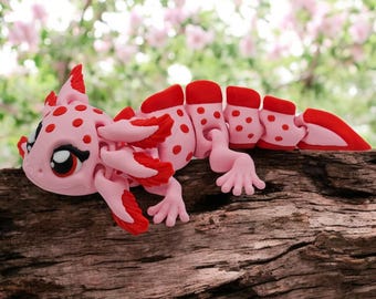 3D Printed Axolotl Fidget Toy: Multi-Color Desk Companion
