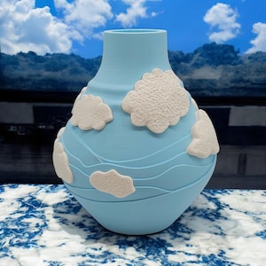 Cloudy Hills Vase, 3D Printed Table Centerpiece, Vase for Dried Flowers, Interior Decor Vase, Unique Vase