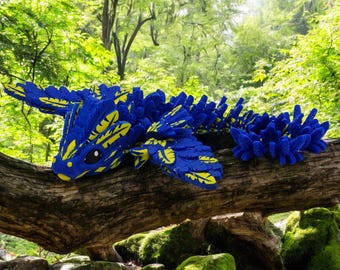 3D Printed Flying Serpent Fidget Toy: Multi-Color Dragon, 8.5"