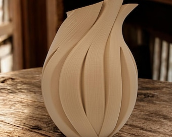 3D Printed Flora Twist Vase: Modern Table Centerpiece, 6-Inch Home Decor