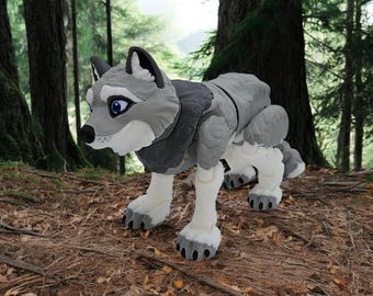 Jouet articulé Wolf Fidget imprimé en 3D : décoration de bureau multicolore