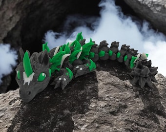3D Printed Unicorn Dragon Fidget Toy: Multi-Color Sensory Art, 7-Inch