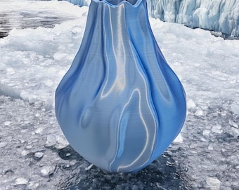 3D gedruckte Gletschervase: Moderne Tischdekoration