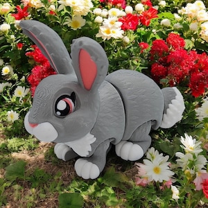 Rabbit Fidget Toy, 3D Printed, Multi Color, Articulated Rabbit Toy, Stress Relief Toy, Collectible Bunny, Desk Toy, Anxiety Relief