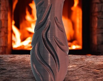 3D Printed Inferno Vase: Modern Dried Flower Holder, Artistic Centerpiece