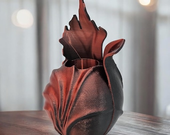 3D gedruckte Ember-Vase: Modernes Innendekor, 21 cm hoch