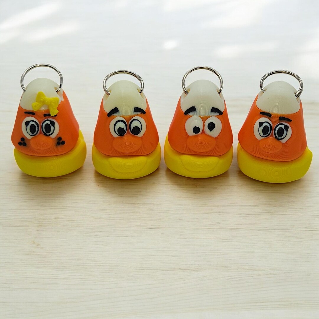 3D Printed Candy Corn Keyring: Articulated Halloween Accessory - Etsy