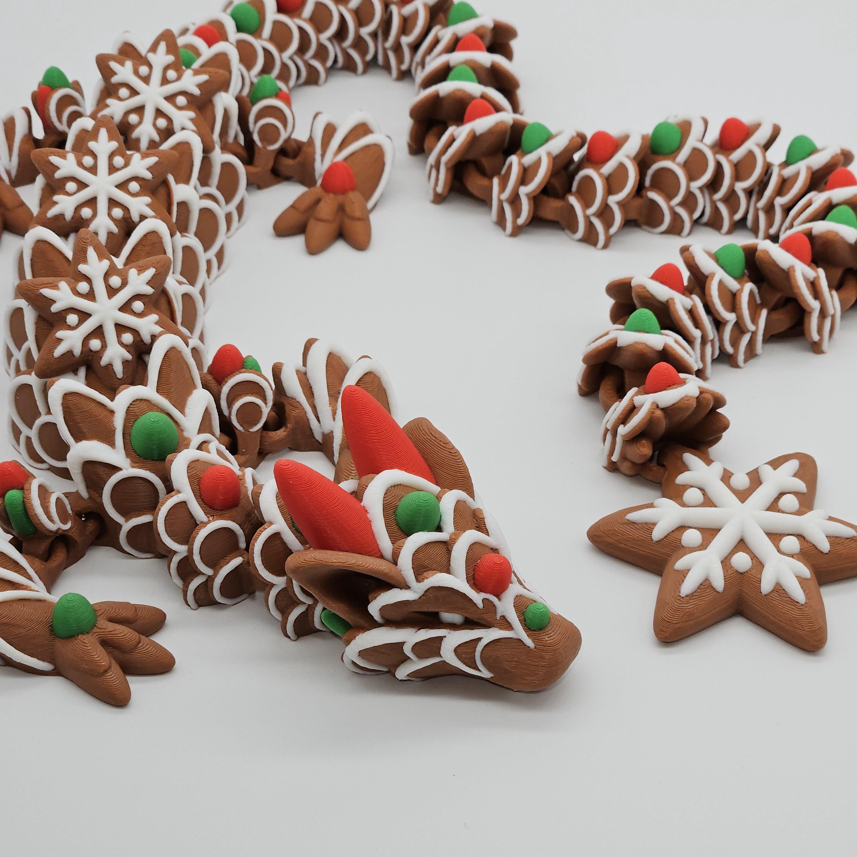 Gingerbread Dragon Fidget Toy: 3D Printed Desk Decor, 25 Inches - Etsy UK