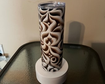 20 ounce Sublimated Tumbler, Abstract Black and White