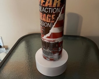 20 ounce Sublimated Tumbler, Firefighter, Fear and Courage quote