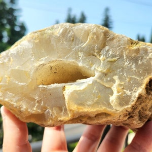 Giant Oregon Agate, 2 lbs & 10 oz, Geode Agate, Raw Oregon Agate, Geode Crystals, Mineral, Rock