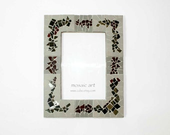 Mosaic Wall Photo Frame | Unique artistic frame | Total size-- 16,5 x 21,5 cm. Photo size--10 x 15 cm