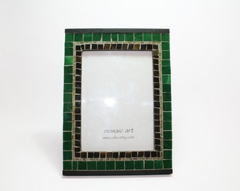 Mosaic Photo Frame | Unique artistic frame | Total size-- 18,2 x 24,8cm (7,16 x 9,76 in). Photo size--12 x 17 cm (4,8 x 6,77 in)