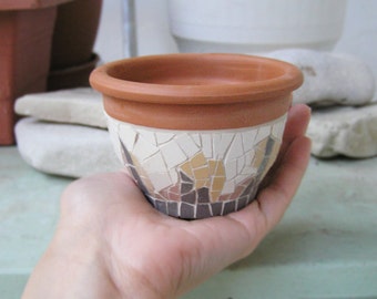 mini ceramic mosaic planter