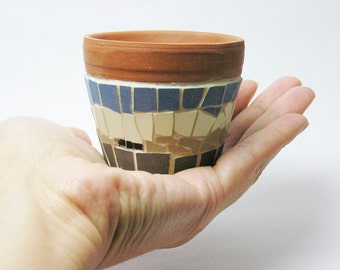 mini ceramic mosaic planter