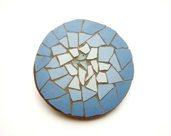 fridge magnet - Mosaic with stained glass and ceramic tiles - abstract design