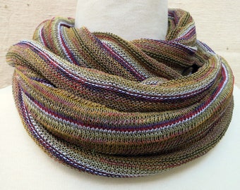 Infinity Loop Scarf neck wrap hood in Spice colours, Copper, Ruby, Gold plus other colour blends available