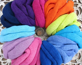 5 Summer Headband Headwraps Bright Cotton single colors - Choose any 5 Light Midi wraps