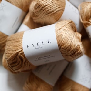 Golden Yellow Cotton Tercel Yarn from Peru, Worsted Weight, 50g, Smooth and Silky, Luxury Pima Cotton by Fable Handknit