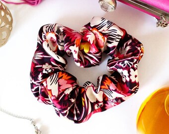 HANDMADE Liberty of London Print Silk Hair Scrunchie, 100% Silk, snag-free scrunchy