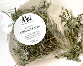 Organic English Lavender Leaf, Dried Leaves, Product of Canada, Dried Leaves, Homegrown Herbs