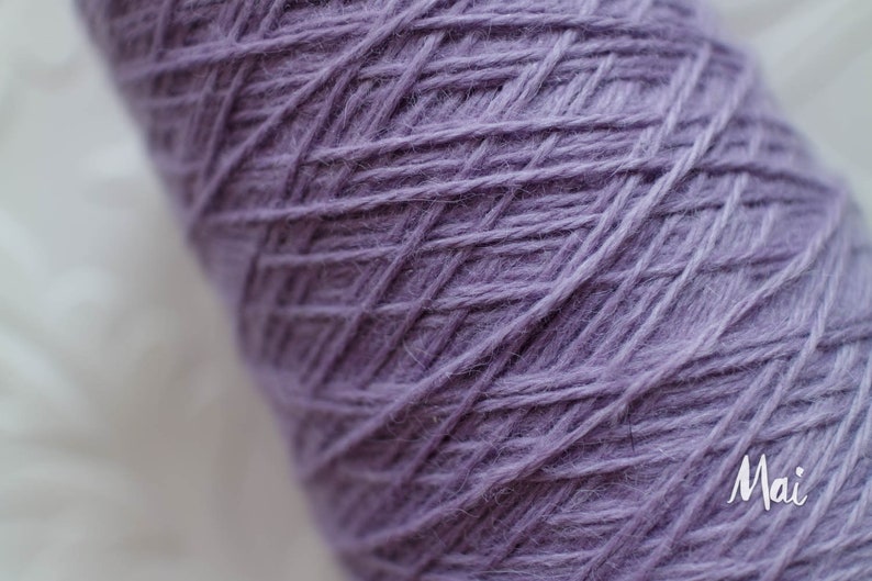 Purple 100 % Baby Alpaca Yarn, DK weight, 3/8 nm, color in Lavender, light purple, Fable Handknit image 3