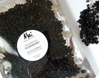 Wild Elderberry (European), Dried Whole Berries